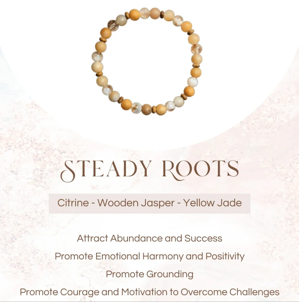 Elegant GENUINE Citrine, Wooden Jasper, and Yellow Jade Bracelet - Picture 2 of 2